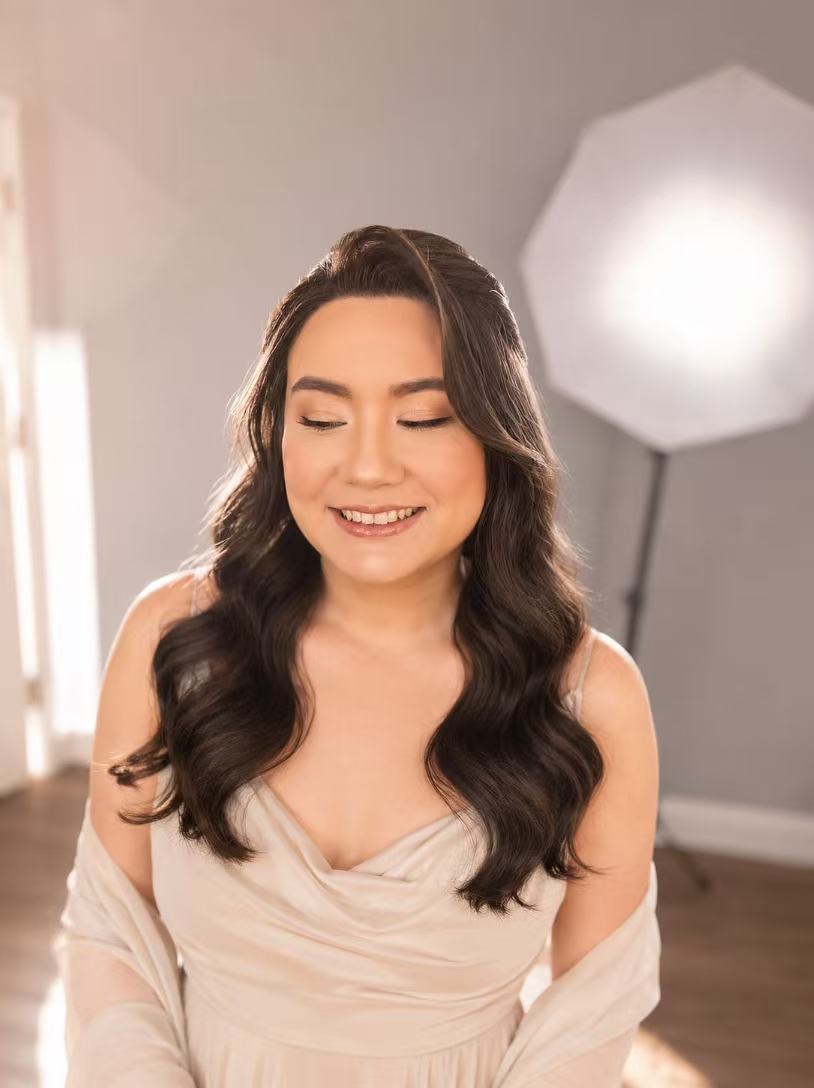 Soft bridal hair and makeup