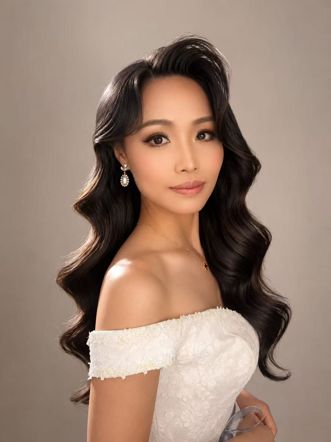 Luxury bridal hair and makeup portrait